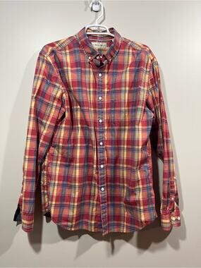Hawker Rye Red Plaid Button-Down Shirt Size Large